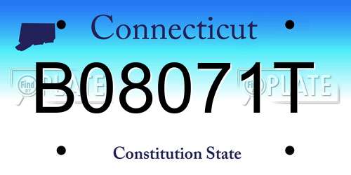 B08071T Connecticut License Plate