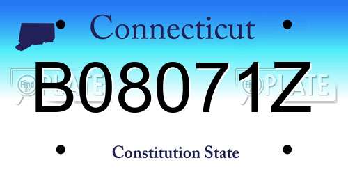 B08071Z Connecticut License Plate