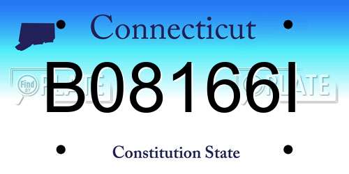 B08166I Connecticut License Plate