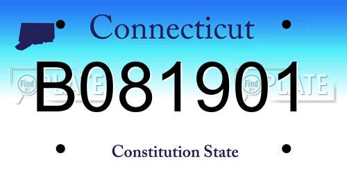 B081901 Connecticut License Plate