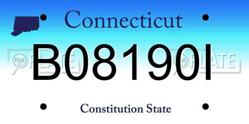 B08190I Connecticut License Plate