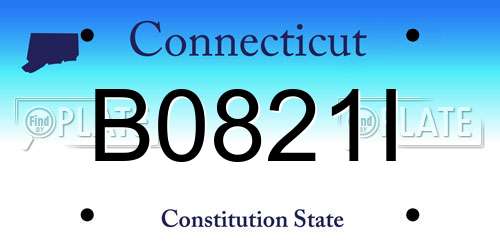 B0821I Connecticut License Plate