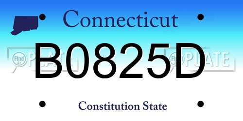 B0825D Connecticut License Plate
