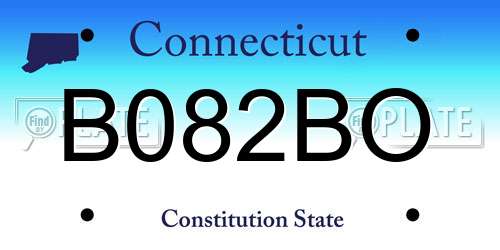 B082BO Connecticut License Plate