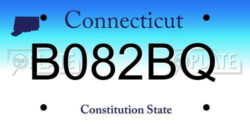 B082BQ Connecticut License Plate