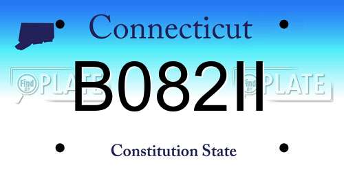 B082II Connecticut License Plate