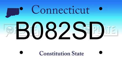 B082SD Connecticut License Plate