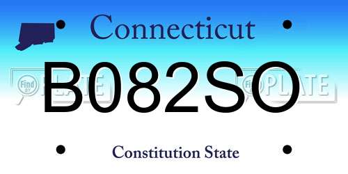 B082SO Connecticut License Plate