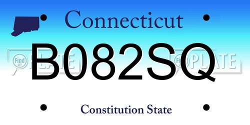 B082SQ Connecticut License Plate