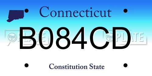 B084CD Connecticut License Plate