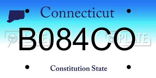 B084CO Connecticut License Plate