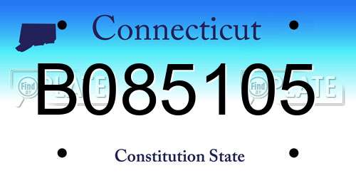 B085105 Connecticut License Plate