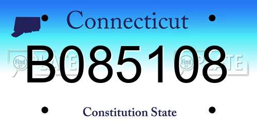 B085108 Connecticut License Plate