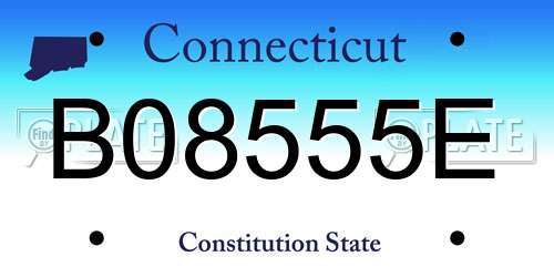 B08555E Connecticut License Plate