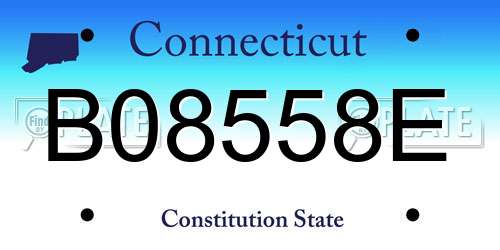 B08558E Connecticut License Plate