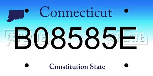 B08585E Connecticut License Plate