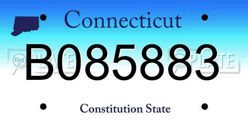 B085883 Connecticut License Plate