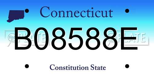 B08588E Connecticut License Plate