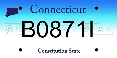 B0871I Connecticut License Plate