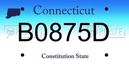 B0875D Connecticut License Plate