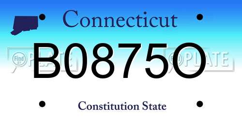 B0875O Connecticut License Plate