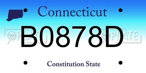 B0878D Connecticut License Plate