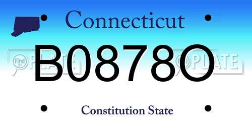 B0878O Connecticut License Plate