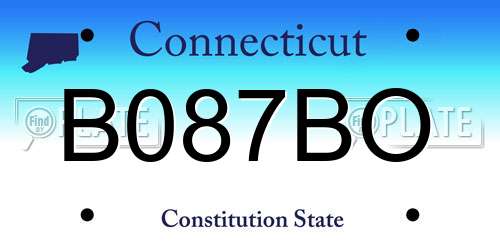 B087BO Connecticut License Plate