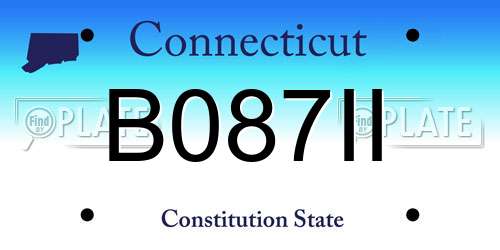B087II Connecticut License Plate