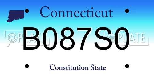 B087S0 Connecticut License Plate