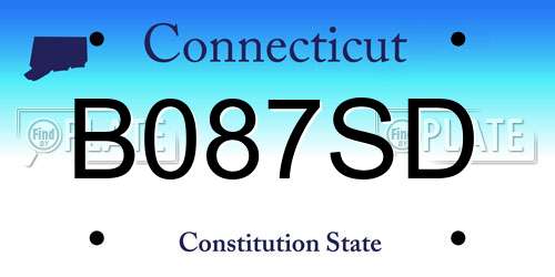B087SD Connecticut License Plate