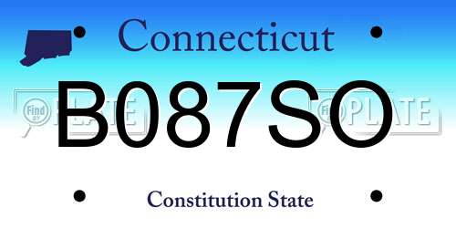B087SO Connecticut License Plate