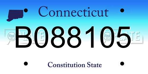 B088105 Connecticut License Plate