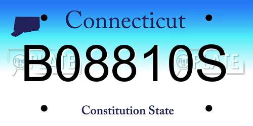 B08810S Connecticut License Plate