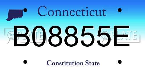B08855E Connecticut License Plate