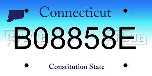 B08858E Connecticut License Plate
