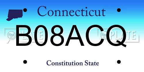 B08ACQ Connecticut License Plate