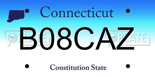 B08CAZ Connecticut License Plate