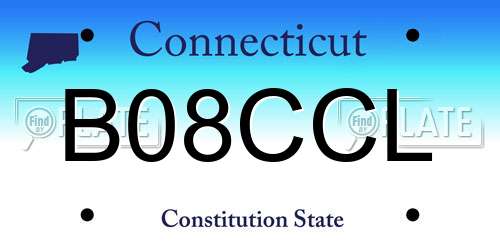 B08CCL Connecticut License Plate