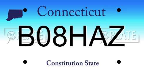 B08HAZ Connecticut License Plate