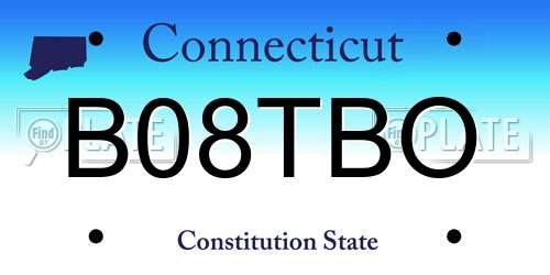 B08TBO Connecticut License Plate
