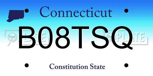 B08TSQ Connecticut License Plate