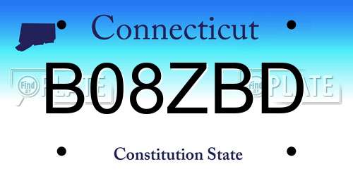 B08ZBD Connecticut License Plate