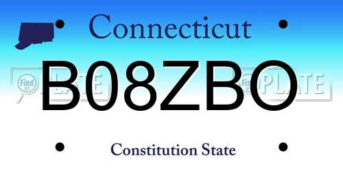B08ZBO Connecticut License Plate