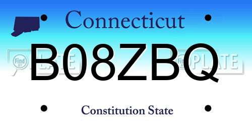 B08ZBQ Connecticut License Plate