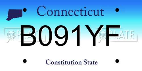 B091YF Connecticut License Plate