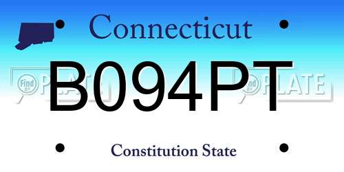 B094PT Connecticut License Plate