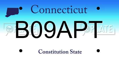 B09APT Connecticut License Plate