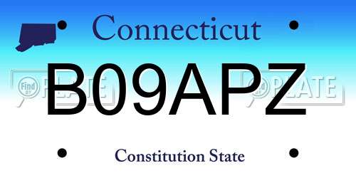 B09APZ Connecticut License Plate