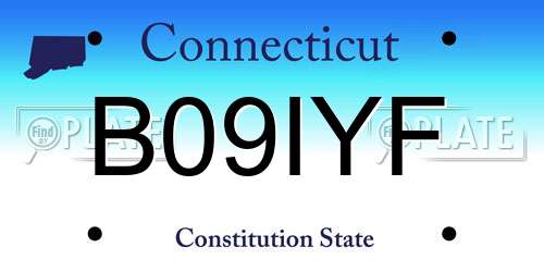 B09IYF Connecticut License Plate